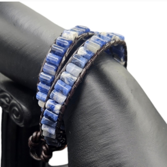 Sodalite Beaded Wrap Bracelet - Picture 5 of 5